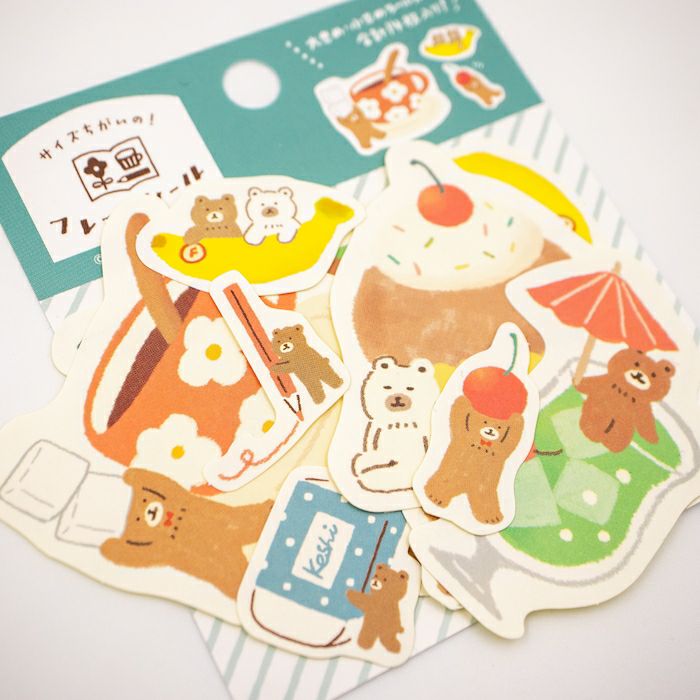 Helper Bear Watashibiyori Flake Stickers · Furukawashiko