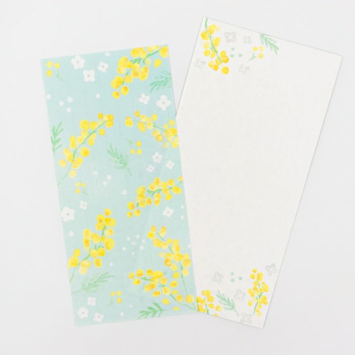 Mimosa and White Flowers Today's Letter · Furukawashiko