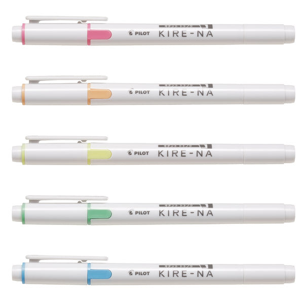 Pilot Kire-Na Dual Tip Highlighter 5-Color Set《Basic Colors》