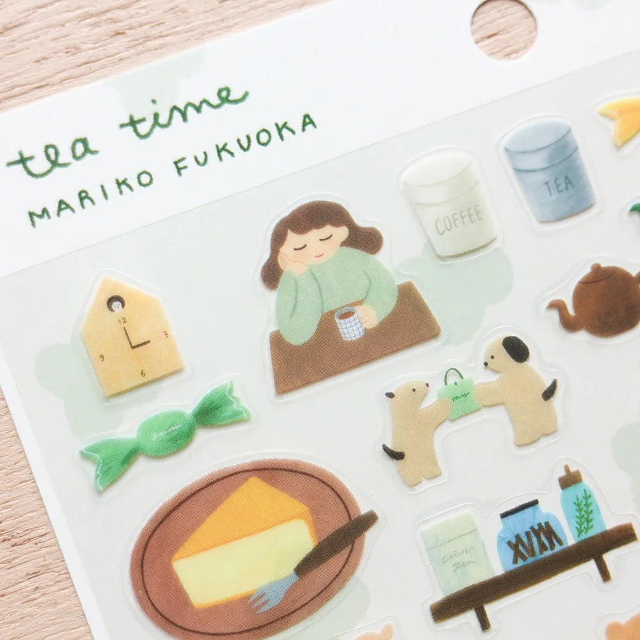 Tea Time Mariko Fukuoka Stickers · Cozyca