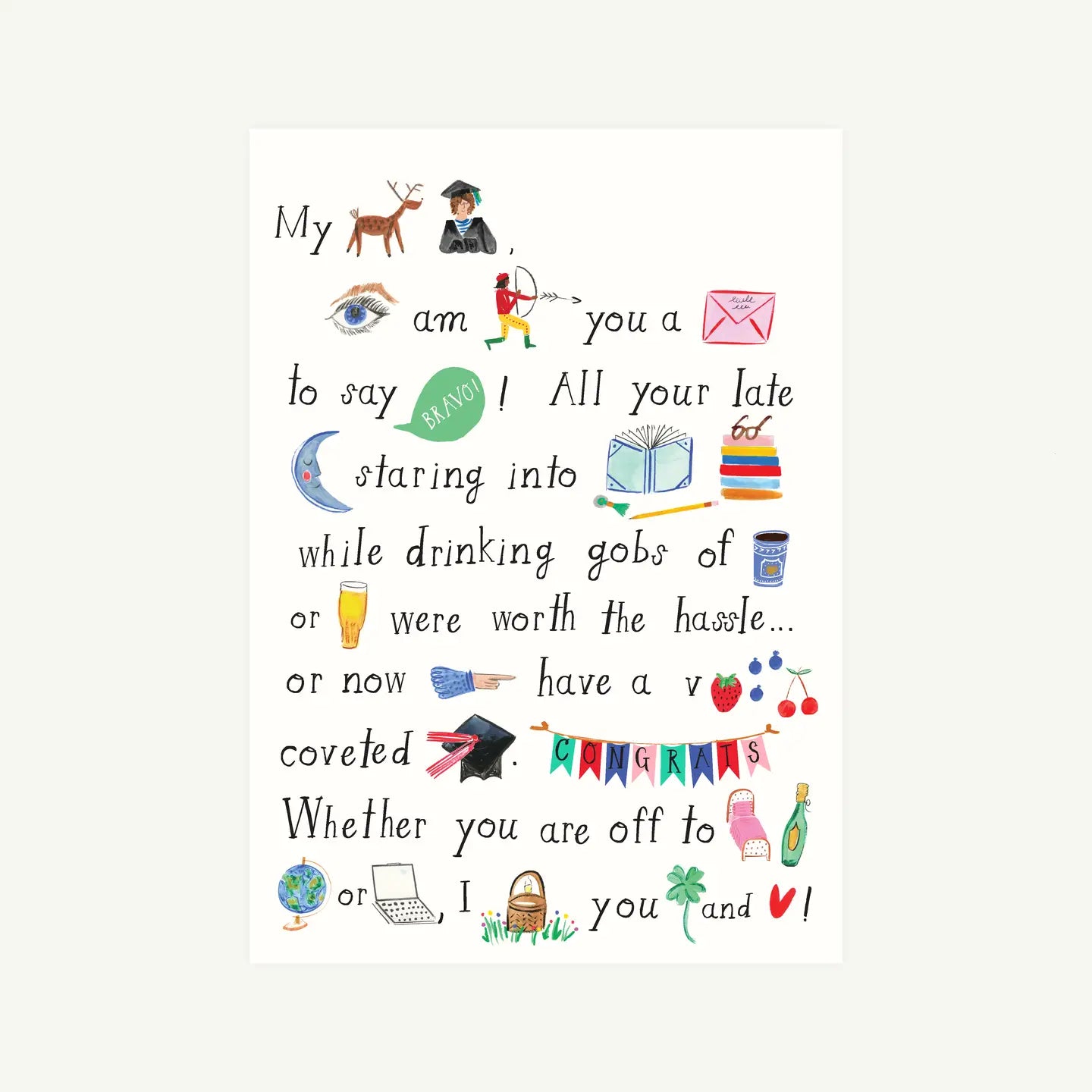 Grad Hieroglyphics Graduation Greeting Card · Mr. Boddington's Studio