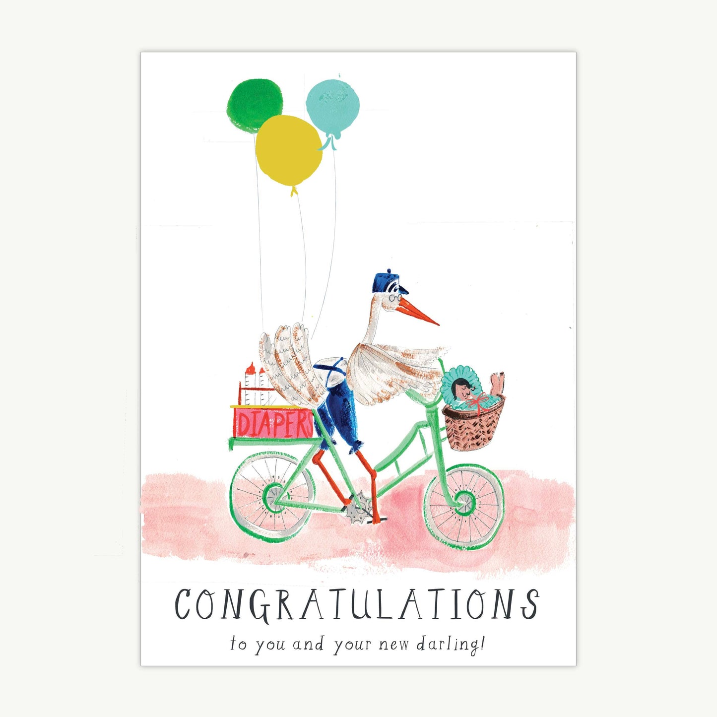 A Very Chic Stork Greeting Card · Mr. Boddington's Studio