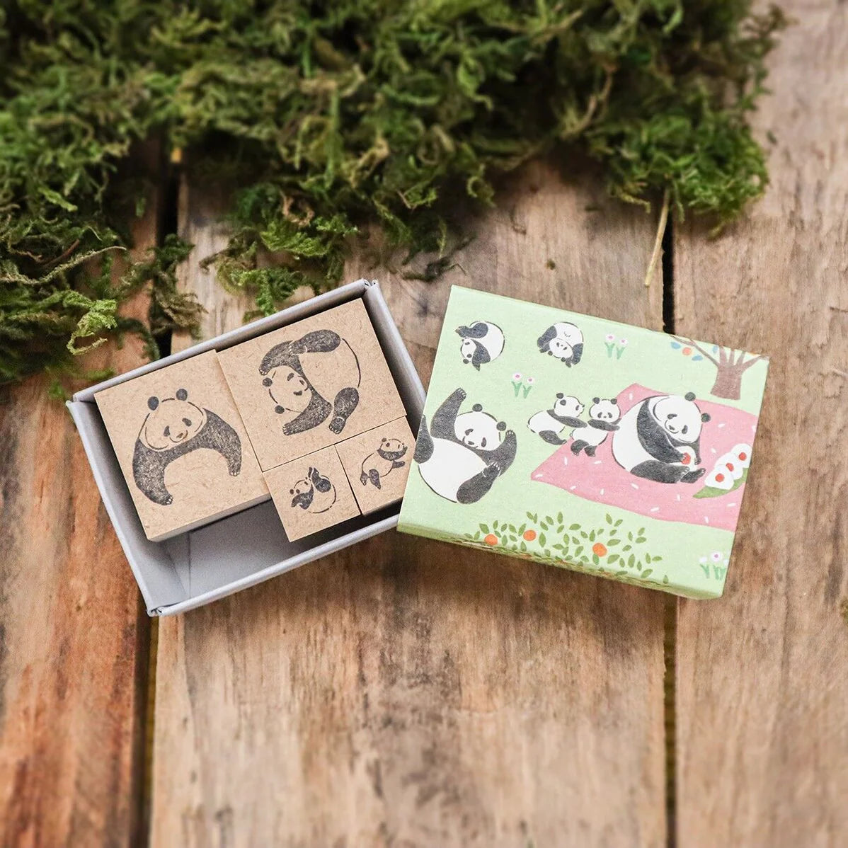 Panda Matchbox Stamp Set・Keibunsha & meriBUN