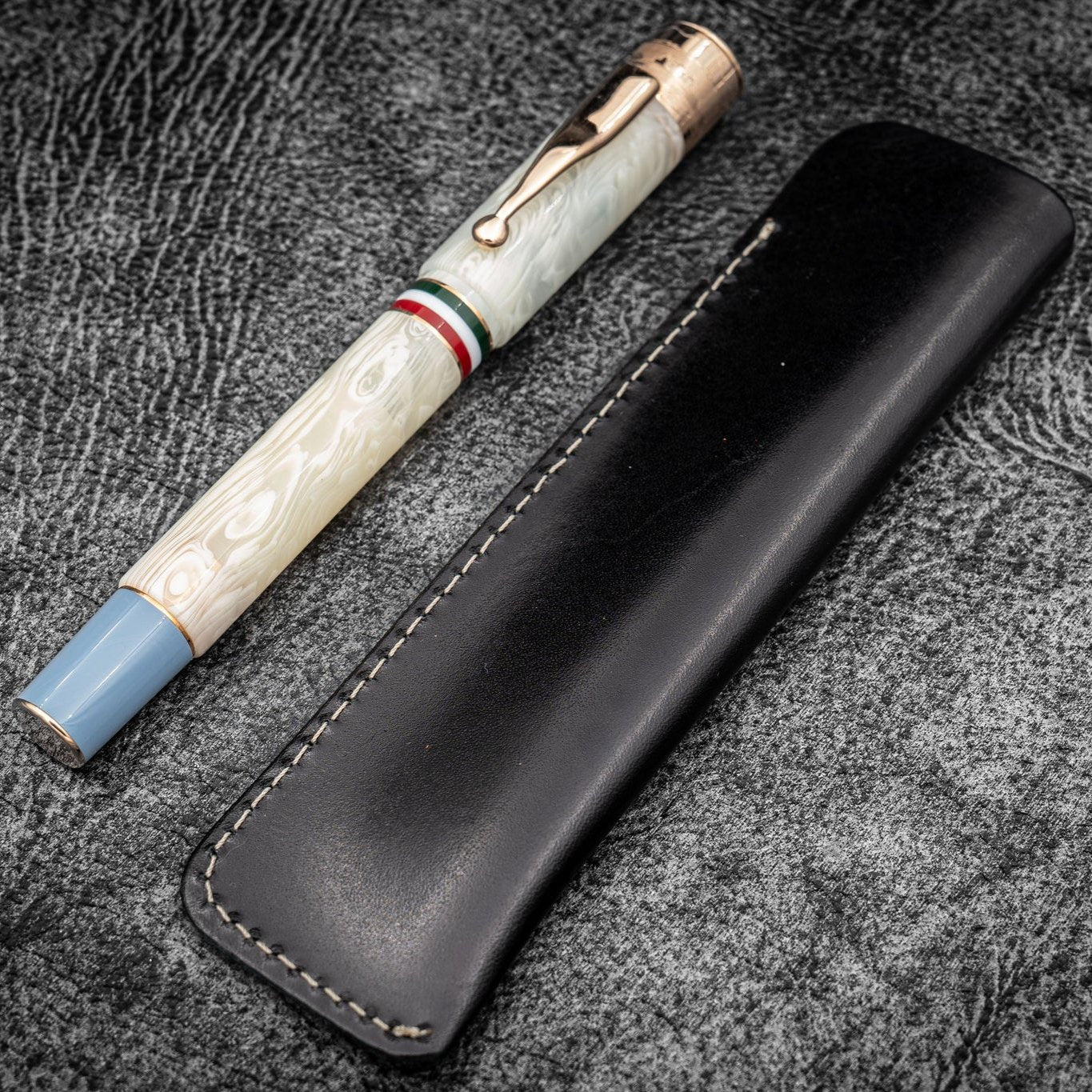 Black Leather Single Pen Sleeve · Galen Leather Co.
