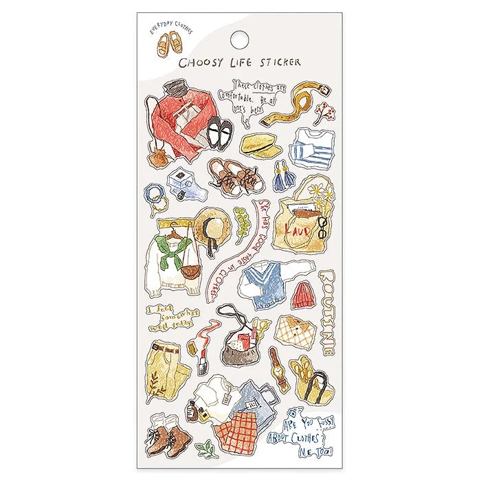 Everyday Clothes Choosey Life Series Sticker Sheet · Mind Wave