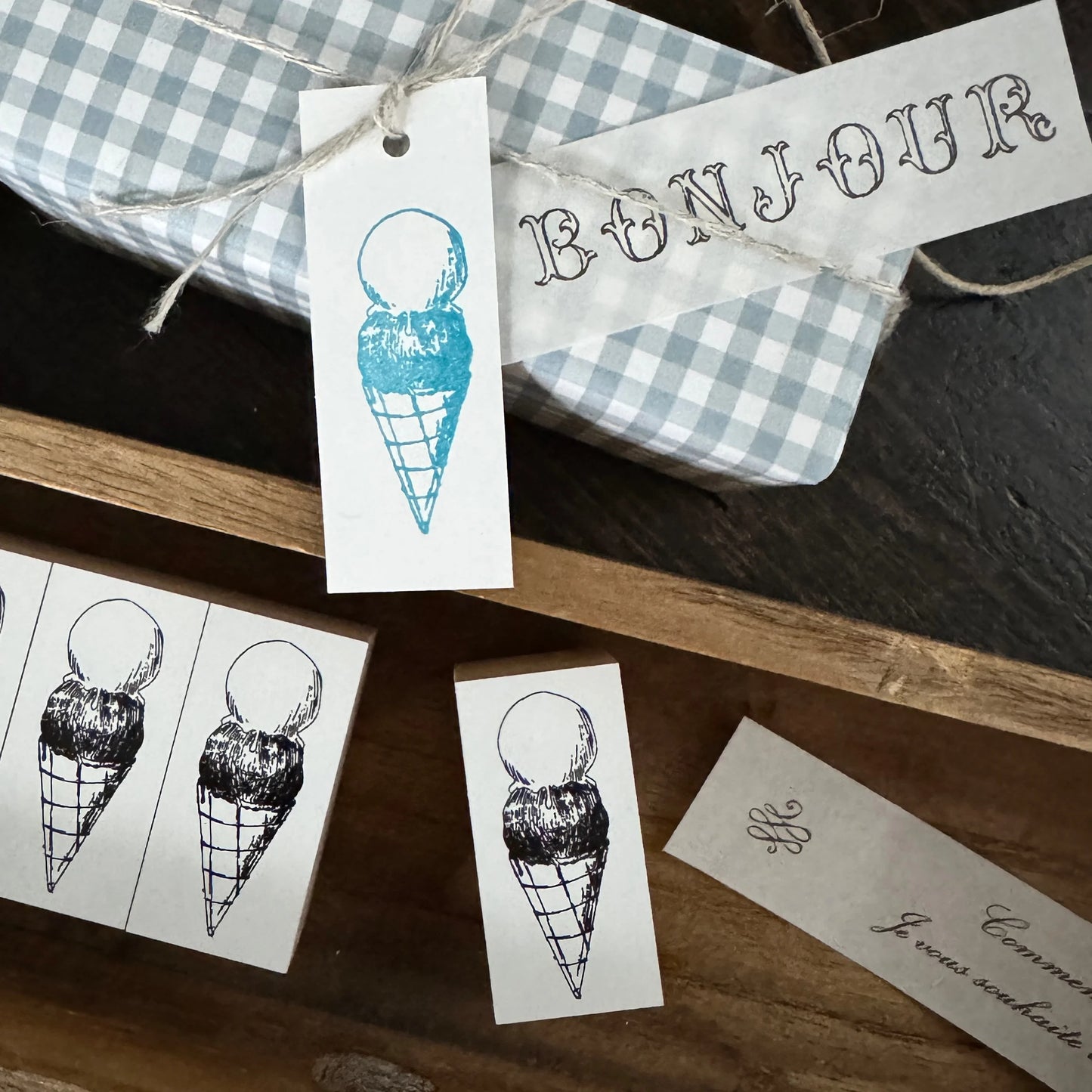 Glace Wooden Stamp・Mon petit artiste