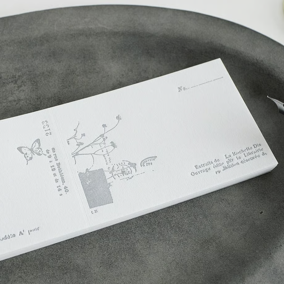 Nostalgy Grey Letterpress Memo Pad · Yohaku