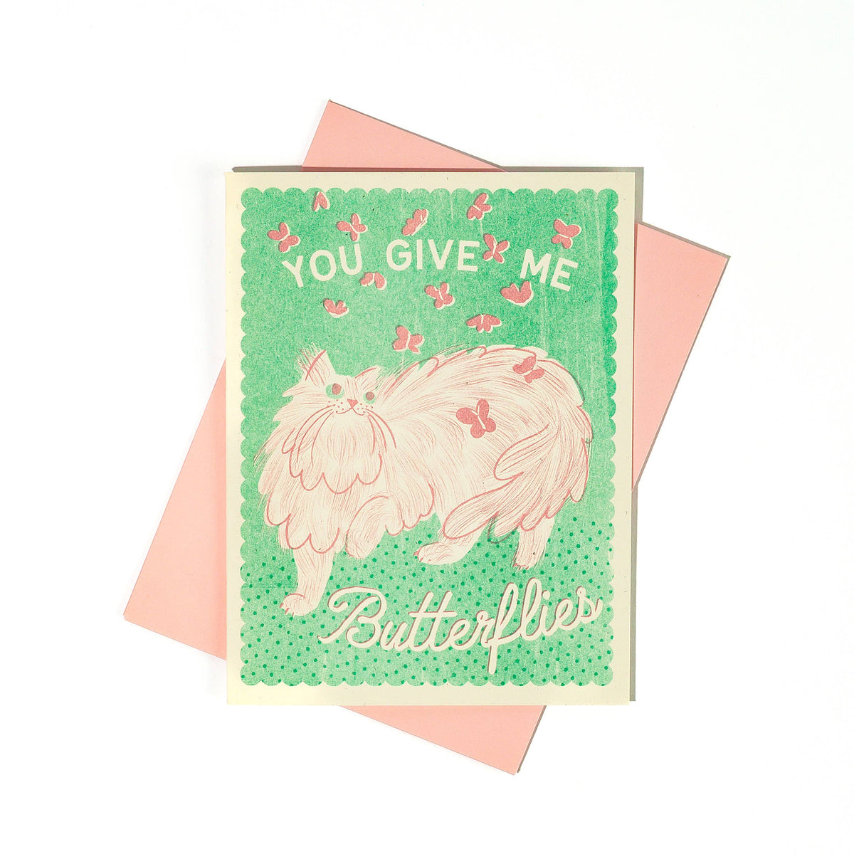 You Give Me Butterflies - Risograph Card · Bromstad Printing Co.