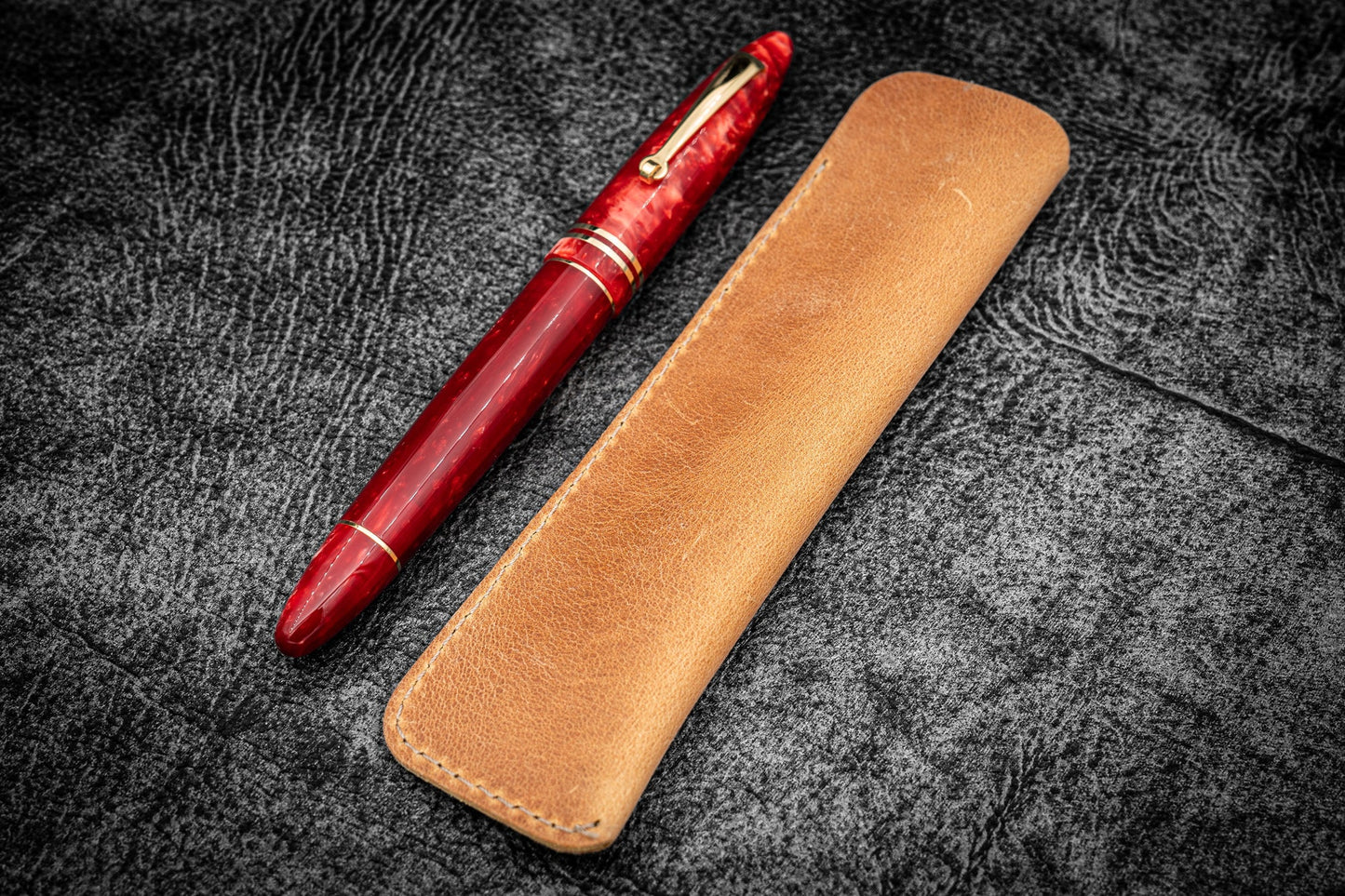 Honey Ochre Leather Single Pen Sleeve · Galen Leather Co.