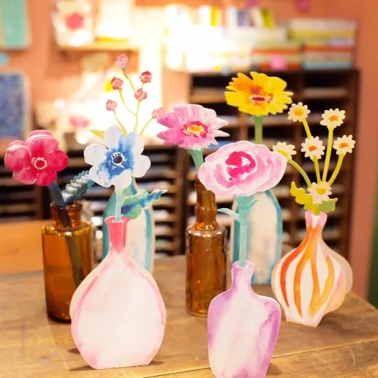 Paper Message Flowers & Vase