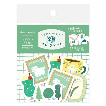 Midori-iro Watashi Biyori Flake Stickers · Furukawashiko