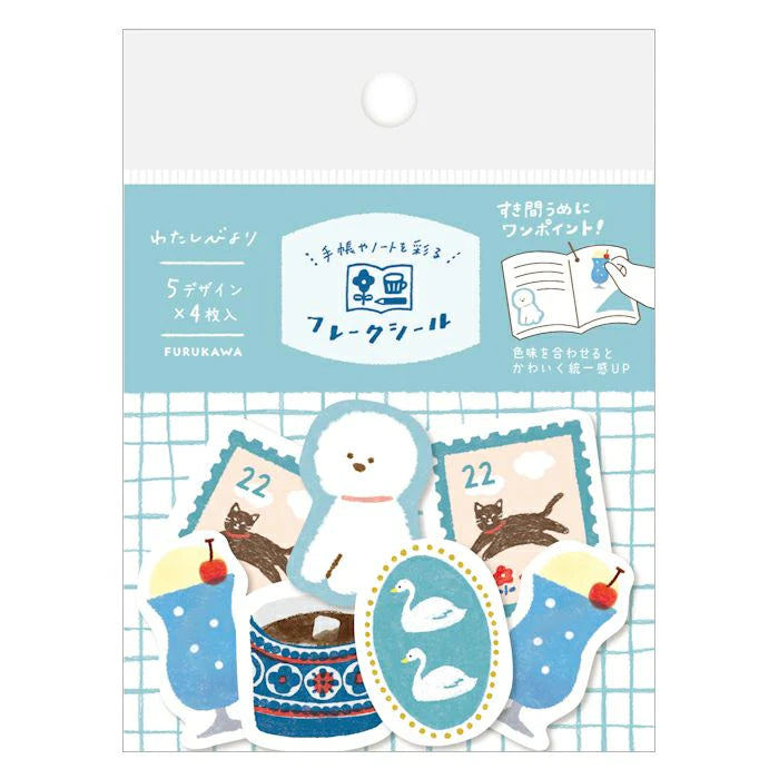 Ao-iro Paper Watashi Biyori Flake Stickers · Furukawashiko