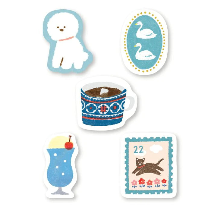 Ao-iro Paper Watashi Biyori Flake Stickers · Furukawashiko