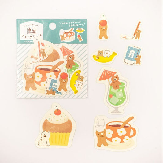 Helper Bear Watashibiyori Flake Stickers · Furukawashiko