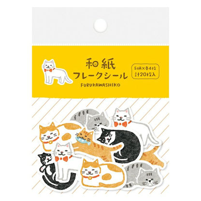 Cat Washi Flake Stickers · Furukawashiko