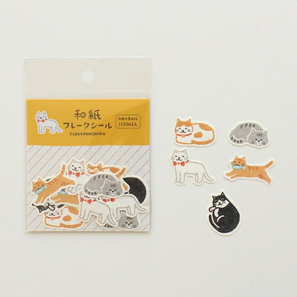 Cat Washi Flake Stickers · Furukawashiko