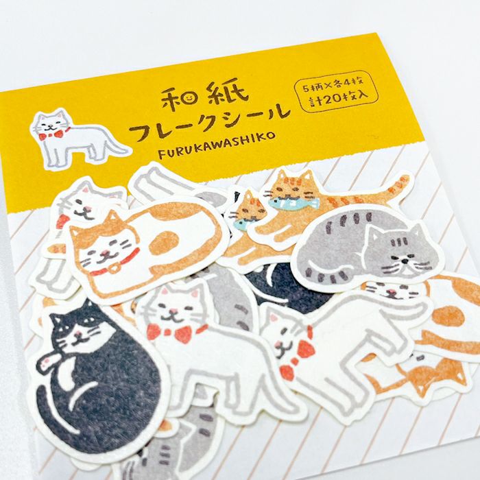 Cat Washi Flake Stickers · Furukawashiko
