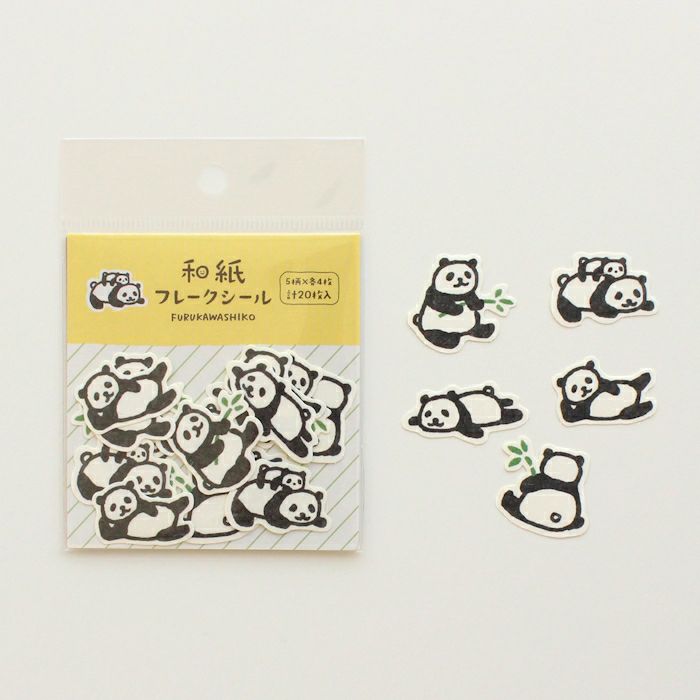 Panda Washi Flake Stickers · Furukawashiko