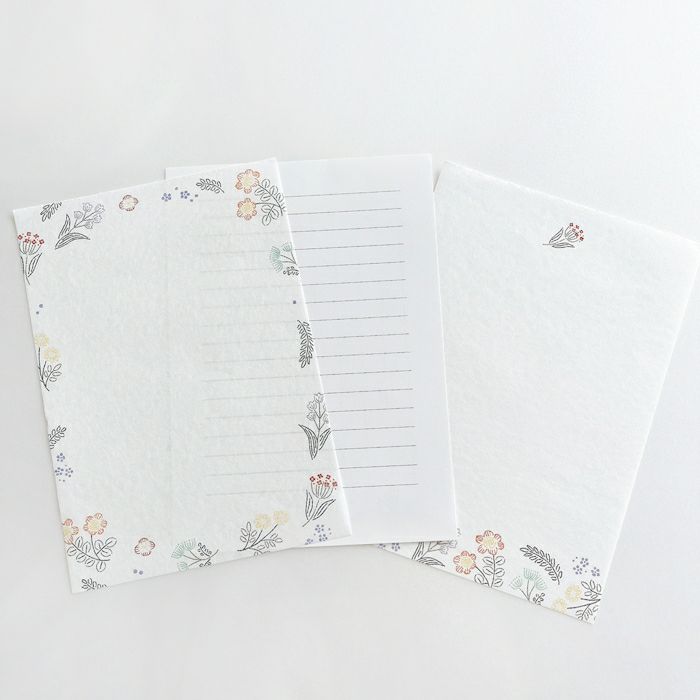 Embroidered Flowers Letter Pad · Furukawashiko