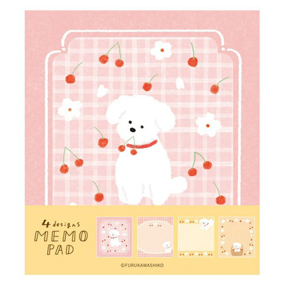 Sakura & White Dog Memo Pad · Furukawashiko