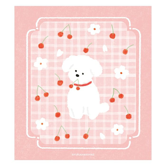 Sakura & White Dog Memo Pad · Furukawashiko