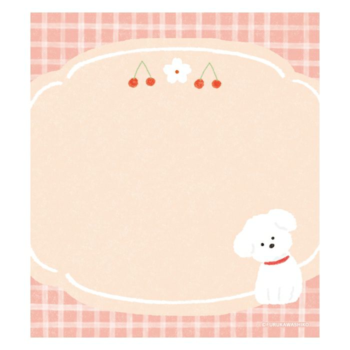 Sakura & White Dog Memo Pad · Furukawashiko