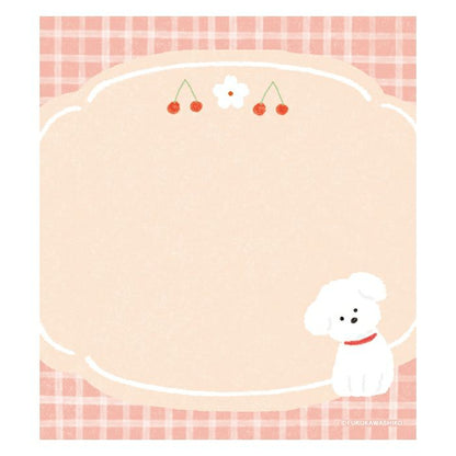 Sakura & White Dog Memo Pad · Furukawashiko