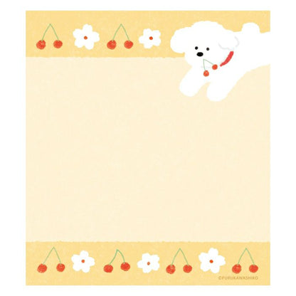 Sakura & White Dog Memo Pad · Furukawashiko