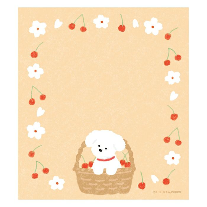 Sakura & White Dog Memo Pad · Furukawashiko