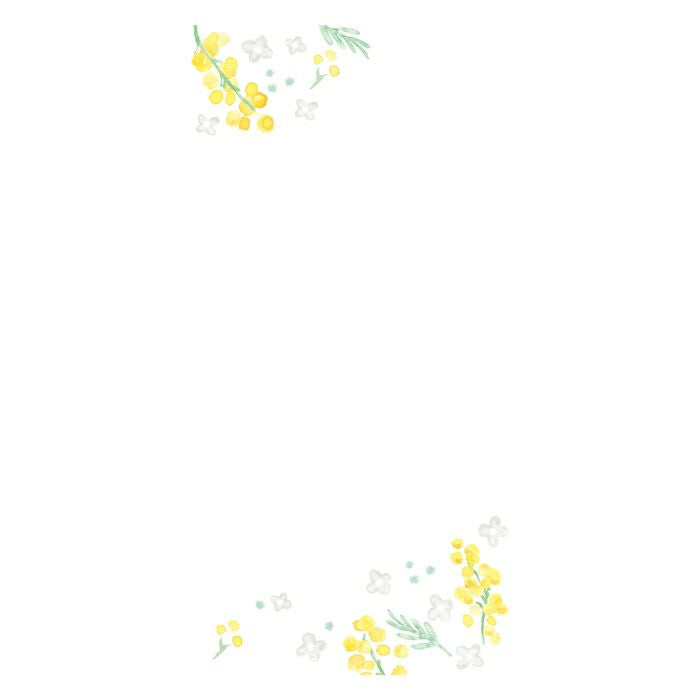 Mimosa and White Flowers Today's Letter · Furukawashiko