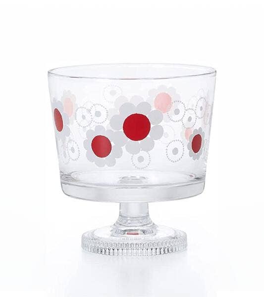 Wildflower Footed Dessert Glass Cup · Aderia Retro