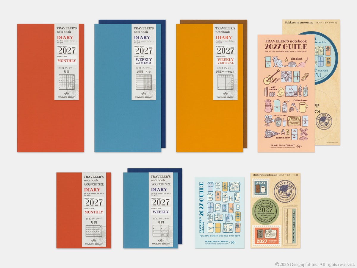 2027 TRAVELER'S Diary Monthly (Passport Size)