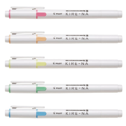 Pilot Kire-Na Dual Tip Highlighter 5-Color Set《Basic Colors》