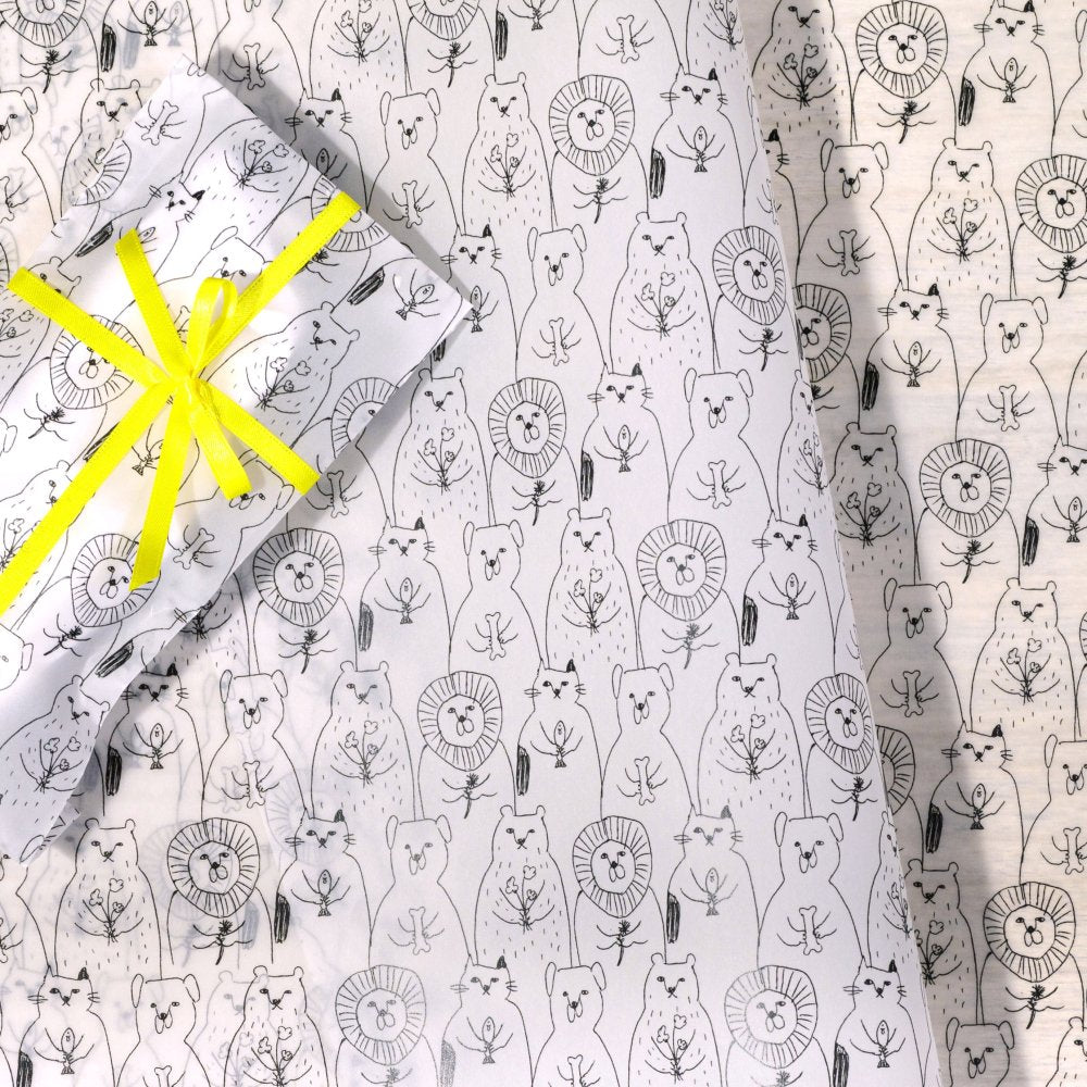 Animal Gift Pattern Tracing Wrapping Paper · Regaro Papiro