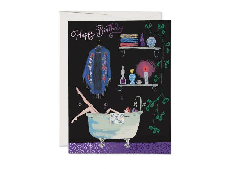 Bathtub Bubbles Birthday Card · Red Cap Cards