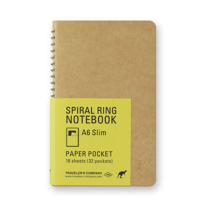 TRC A6 Slim Paper Pocket Spring Ring Notebook