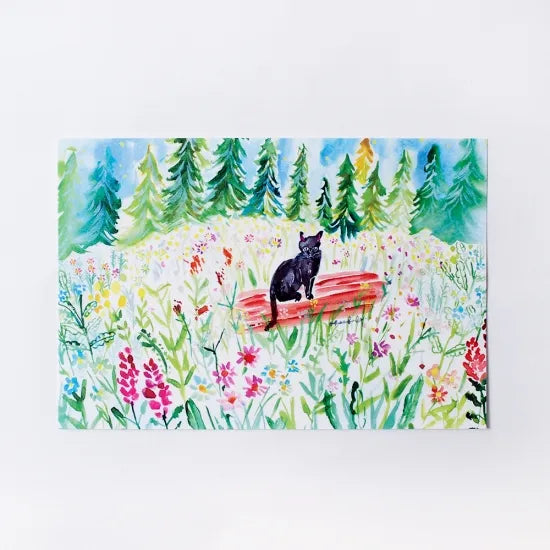 Cat and Field Postcard · Paper Message