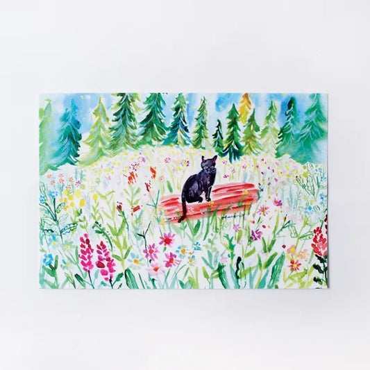 Cat and Field Postcard · Paper Message