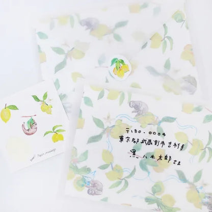 Lemon and Sloth Letter Set · Paper Message