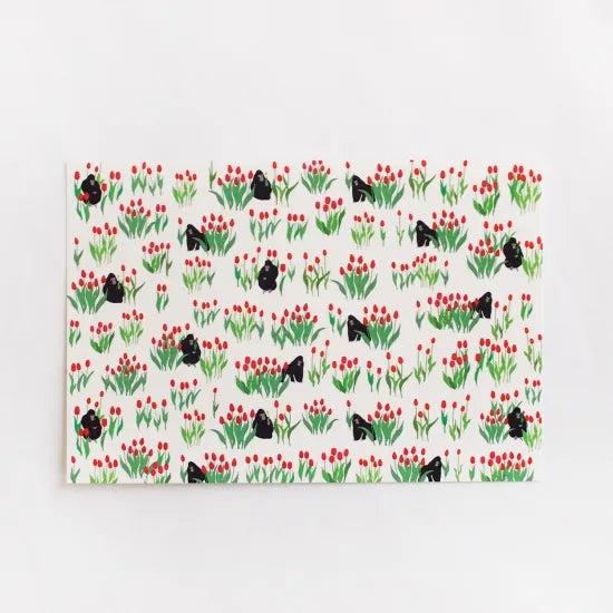 Tulips and Gorilla Postcard · Paper Message