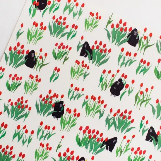 Tulips and Gorilla Postcard · Paper Message