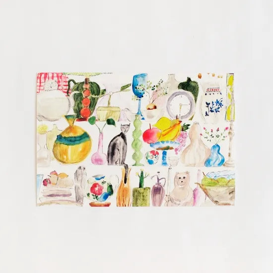 White Vase Shelf Postcard · Paper Message