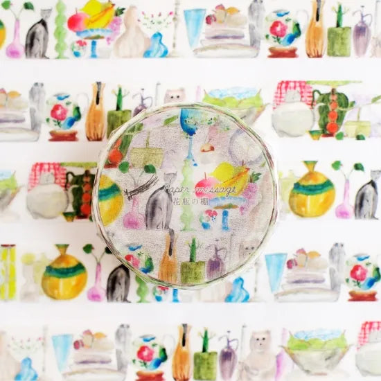 Flower Vase Shelf Washi Tape · Paper Message