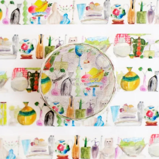 Flower Vase Shelf Washi Tape · Paper Message