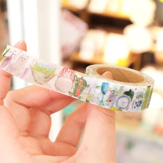 Flower Vase Shelf Washi Tape · Paper Message