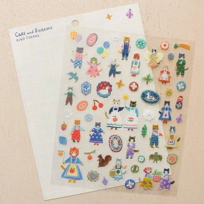 Cats & Buttons Aiko Fukawa Stickers · Cozyca