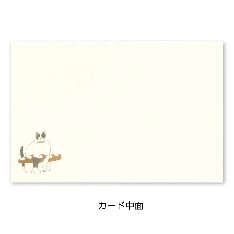 Bouquet and Cat Thank You Mini Card · Tobimatsu Shoichiro