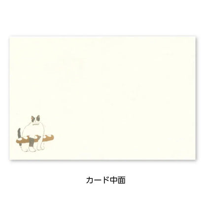 Bouquet and Cat Thank You Mini Card · Tobimatsu Shoichiro