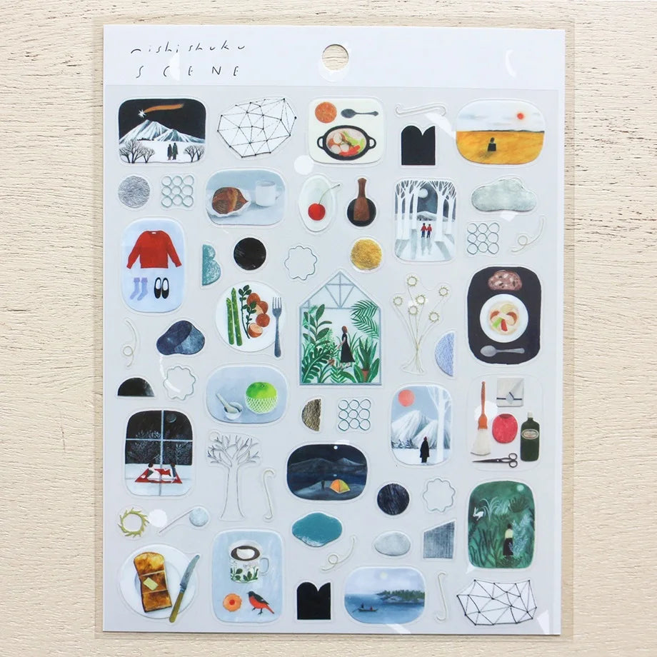 Scene Nishi Shuku Stickers · Cozyca
