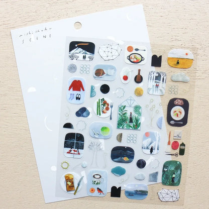 Scene Nishi Shuku Stickers · Cozyca